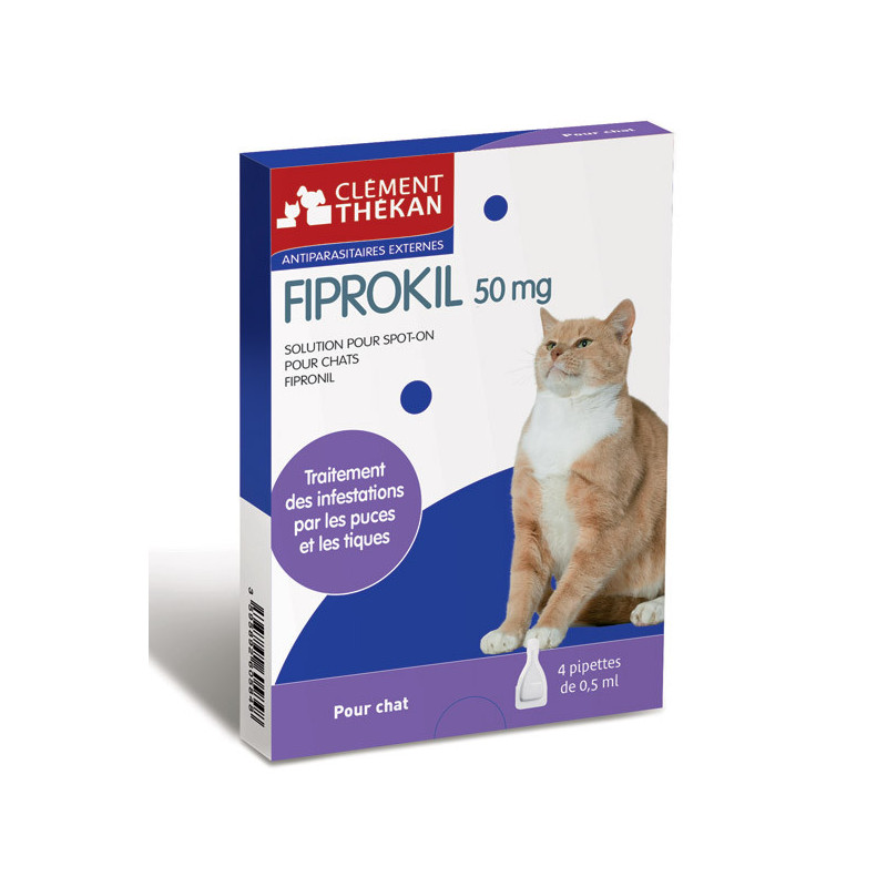 Fiprokil 50mg Chat - 4 pipettes