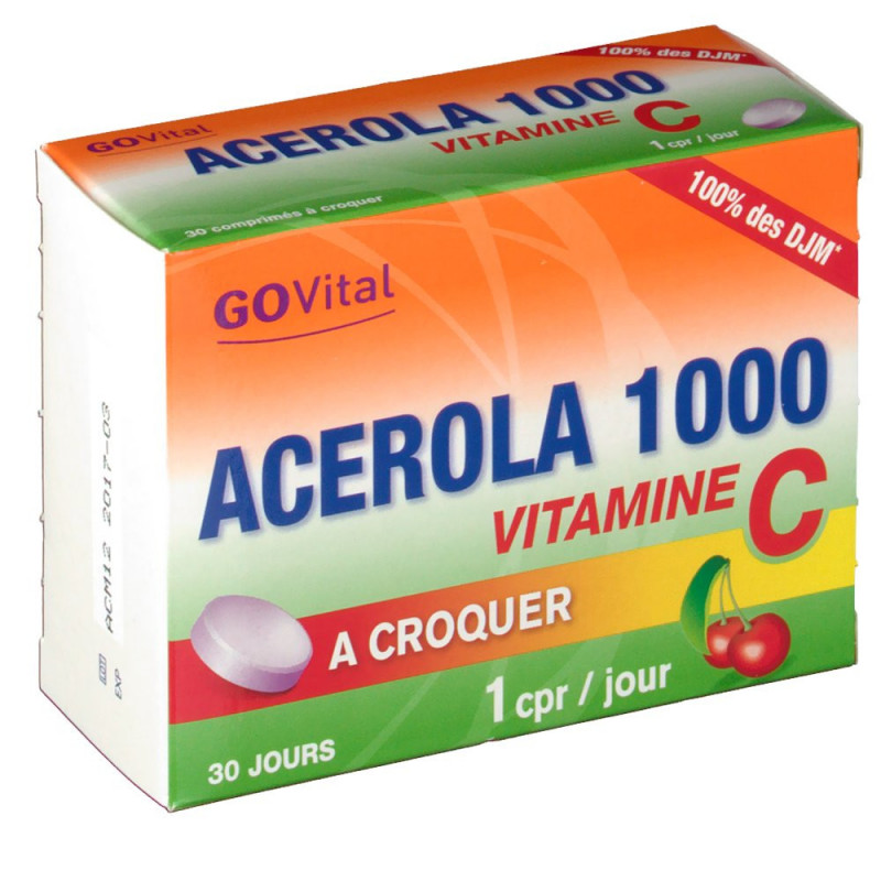 GOvital Acérola 1000 - 30 comprimés à croquer