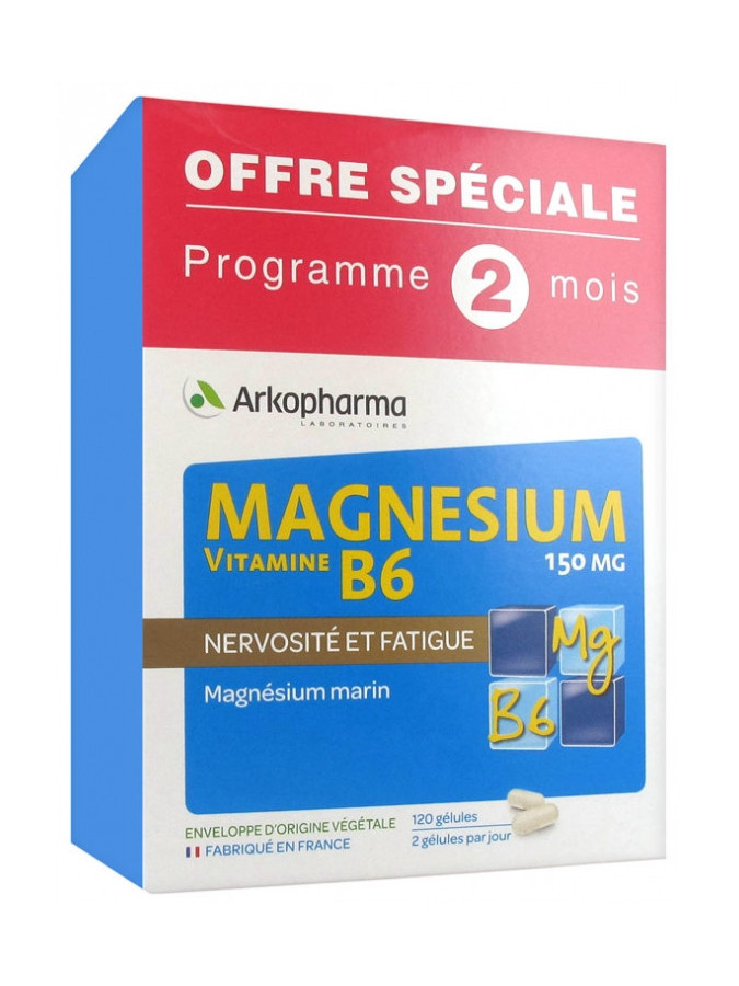 Arkopharma Magnésium Vitamine B6 150 mg - 120 Gélules