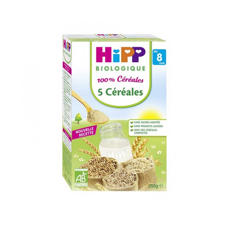 Hipp Céréales bébé dès 8 mois, 5 céréales - 250g 