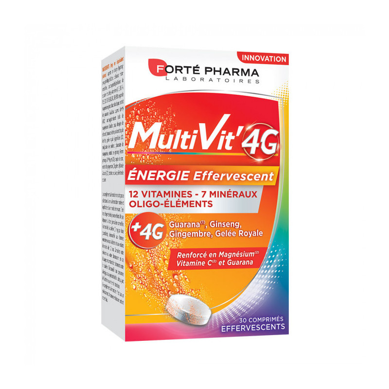 Forté Pharma Multivit' 4G Energie - 30 comprimés effervescents