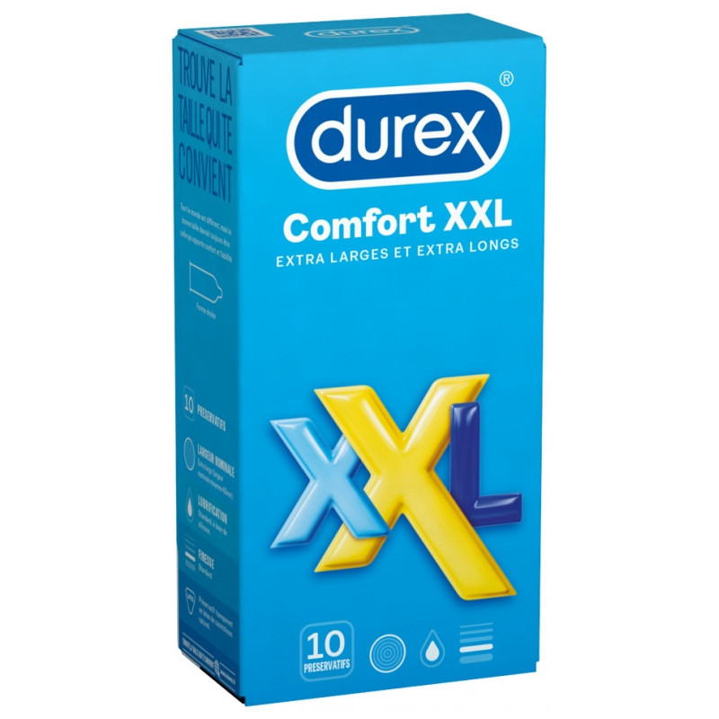 Durex Comfort XXL Extra Larges et Extra Longs - 10 Préservatifs