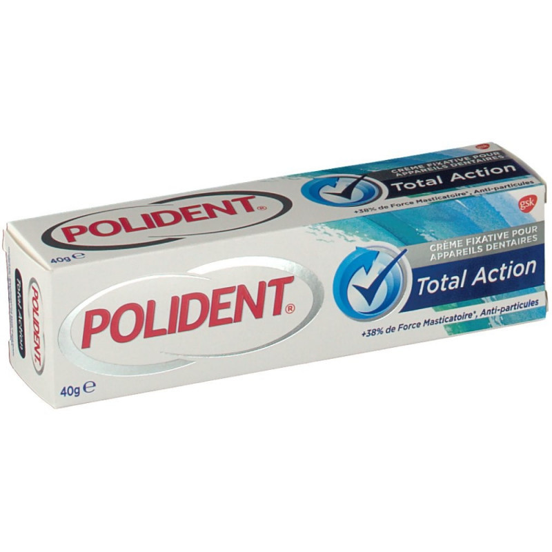 Polident Total Action Crème Fixative pour Appareils Dentaires - 40 g