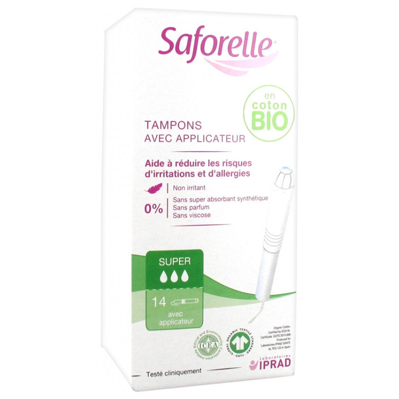 Saforelle Coton Protect Tampons Super avec Applicateur - 14 unités 