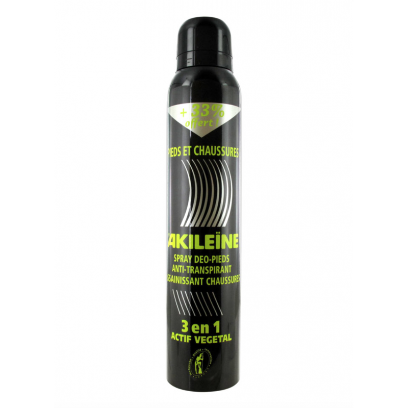 Akileine Spray deo pied et chaussure anti traspirant et assainissant Spray noir - 150 ml