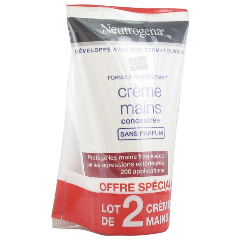 Neutrogena Crème Mains Concentrée Sans Parfum - Lot de 2 x 50 ml