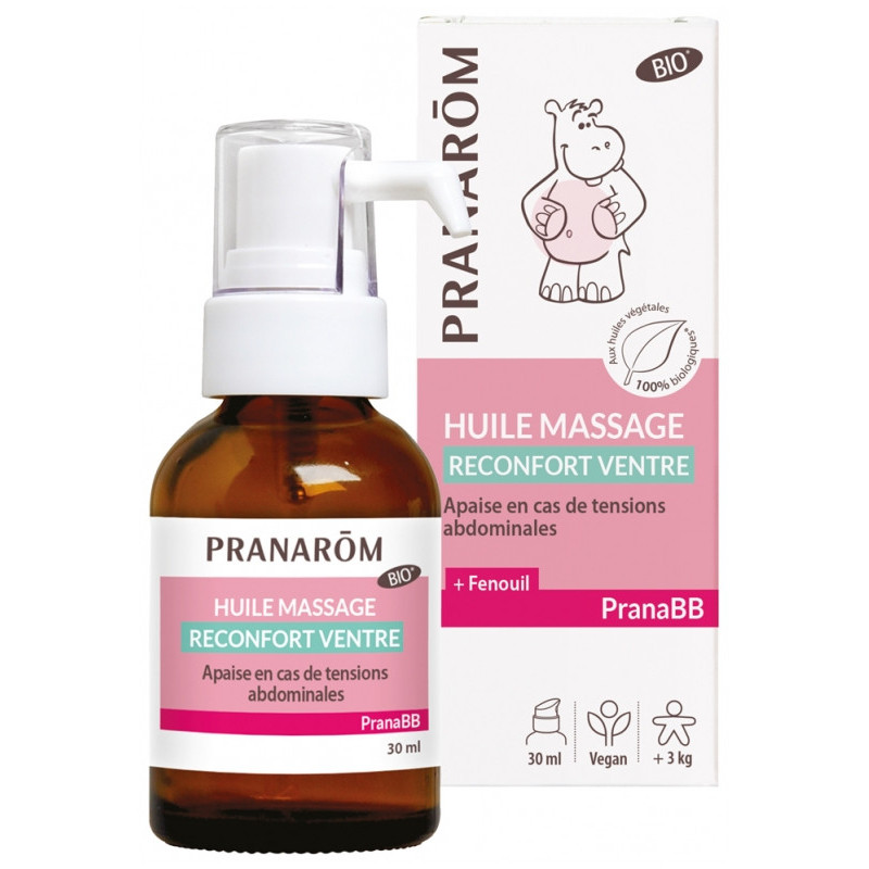 Pranarôm PranaBB Huile Massage Réconfort Ventre Bio - 30 ml
