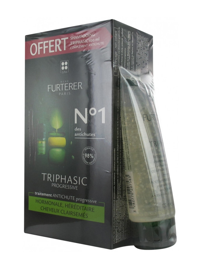 Furterer Triphasic Progressive 8 x 5,5 ml + Shampoing Stimulant 100 ml Offert
