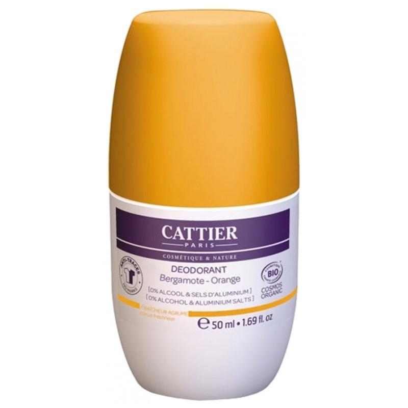 Cattier Déodorant Roll-On Bergamote Orange Bio -50 ml