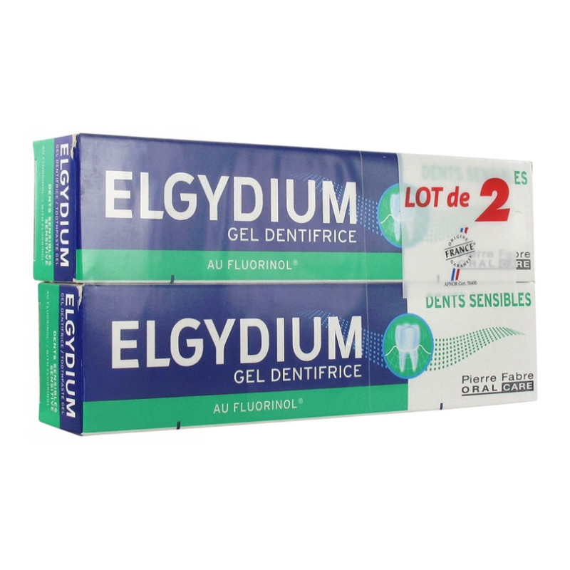 Elgydium Gel Dentifrice Dents Sensibles - Lot de 2 x 75 ml