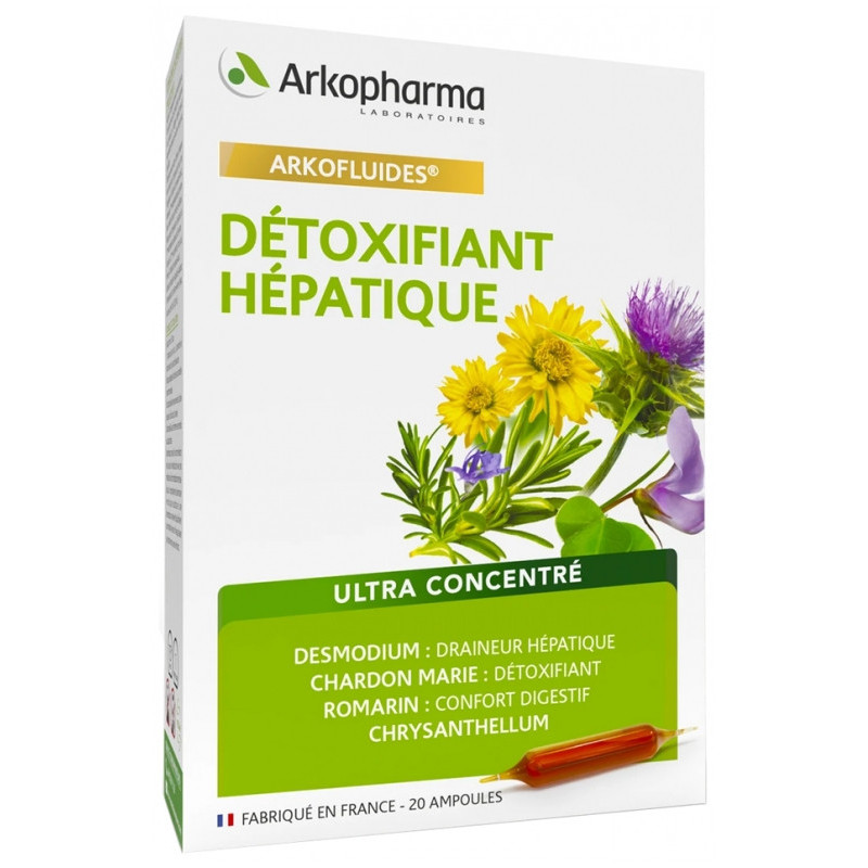 Arkofluides Détoxifiant Hépatique Nettoyage Foie 20 ampoules