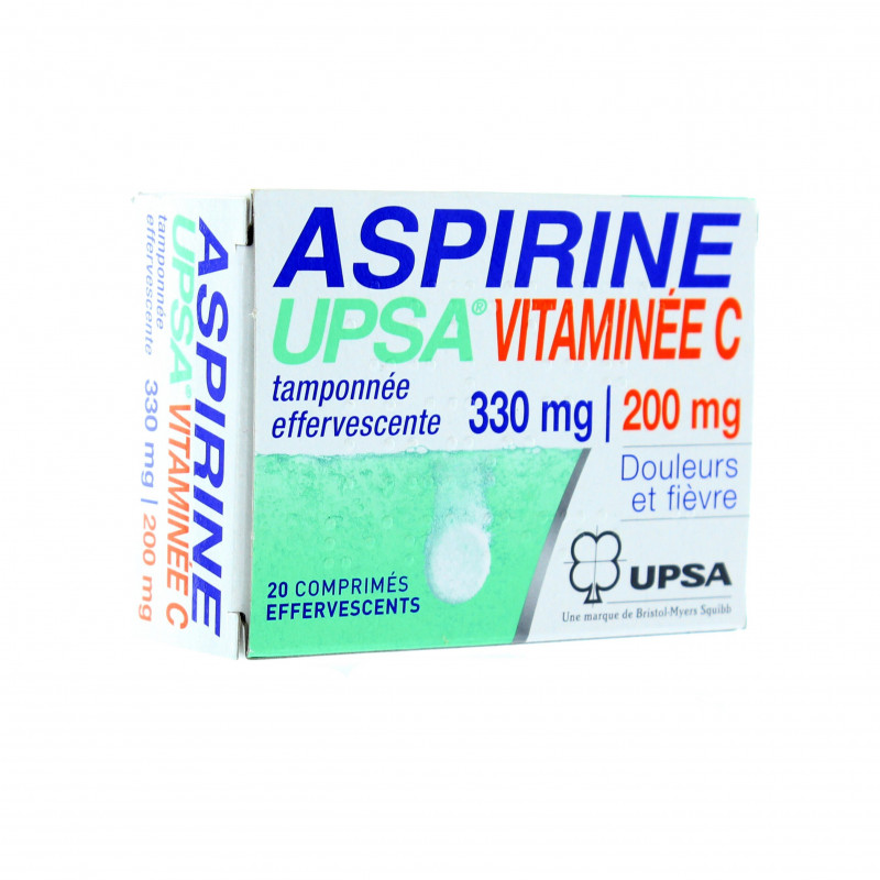 ASPIRINE UPSA VITAMINEE C TAMPONNEE EFFERVESCENTE, comprimé effervescent sécable - 2 x 10 comprimés