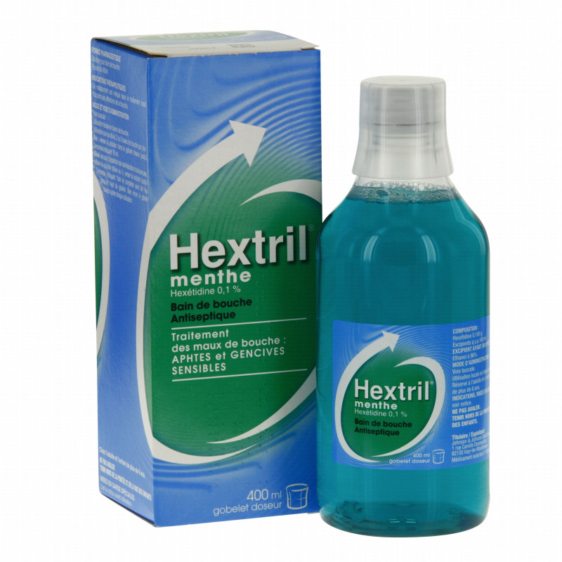 HEXTRIL MENTHE 0,1 POUR CENT, solution pour bain de bouche- 400 ml