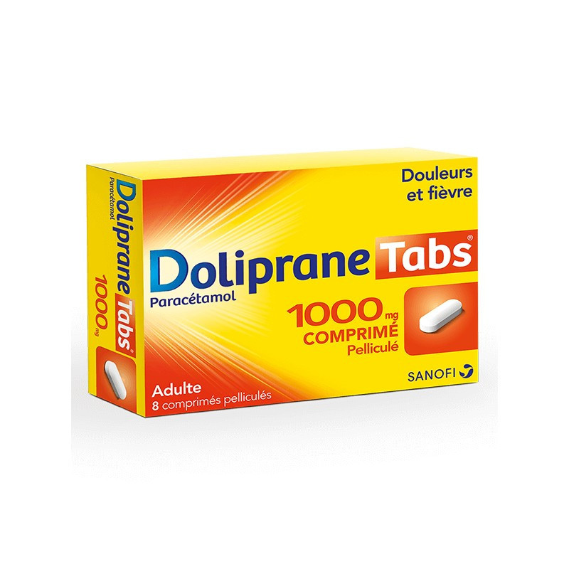 DOLIPRANETABS 1000 mg - 8 comprimés pelliculés