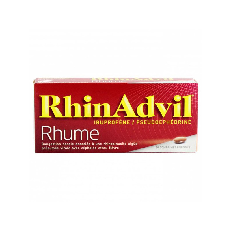 RHINADVIL RHUME IBUPROFENE/PSEUDOEPHEDRINE, comprimé enrobé - 20 comprimés