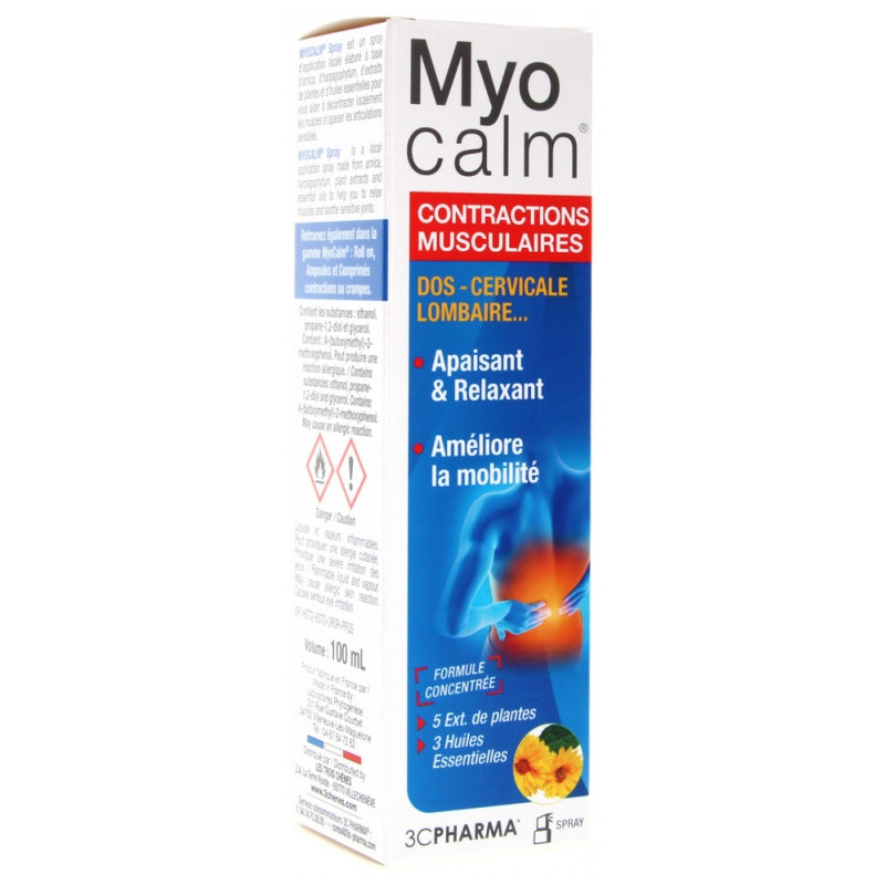 3C Pharma Myocalm Contractions Musculaires Spray - 100 ml