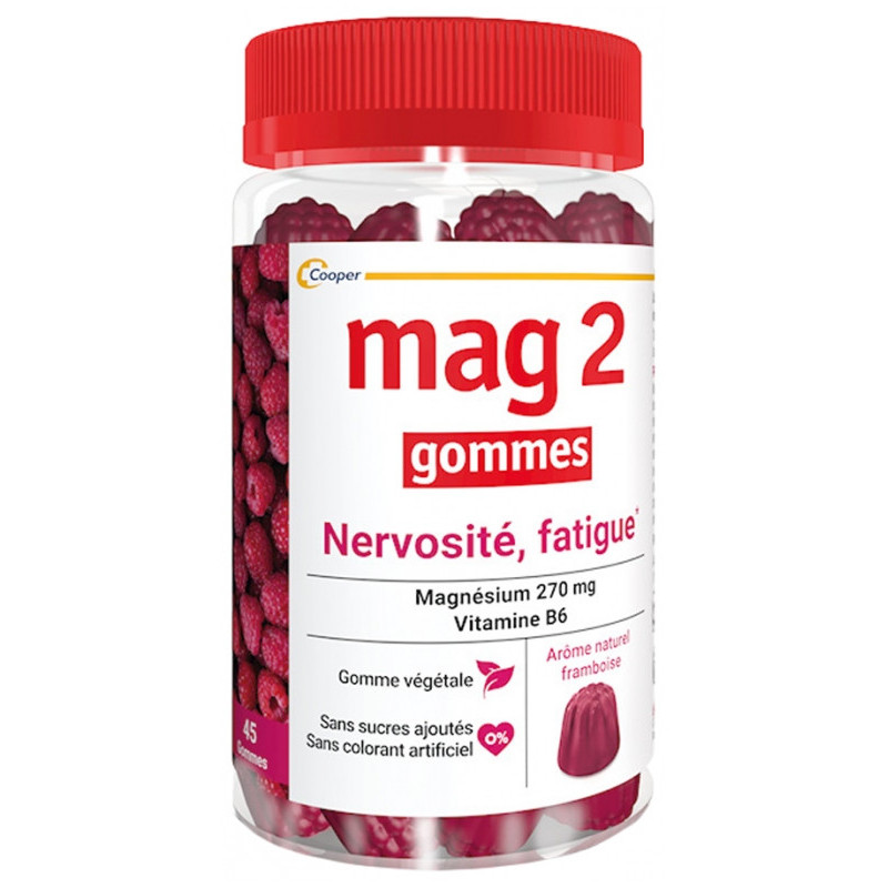 Mag 2 Gommes Nervosité Fatigue Framboise - 45 Gummies