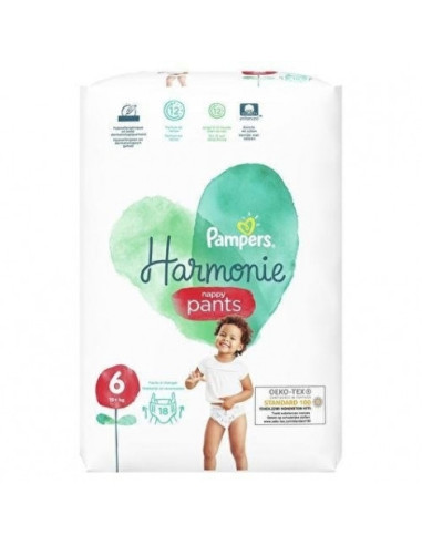 Pampers Harmonie Nappy Pants - Taille 6 +15kg 18 pièces