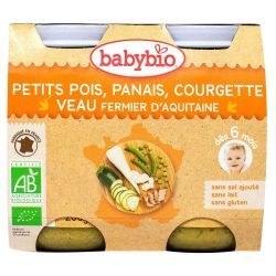 Petit Pot Menu Petits Pois, Panais, Courgette & Veau fermier d'Aquitaine et du Limousin - 2x200g