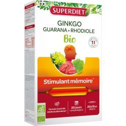 Ginkgo Stimulant mémoire Bio - 20 ampoules