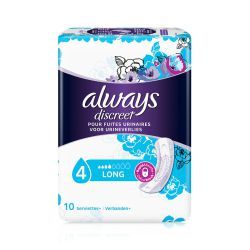 ALWAYS DISCREET  Serviettes Incontinence Long - 10 serviettes