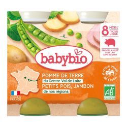 Menus Pomme de terre du Centre-Val de Loire Petits pois Jambon de nos régions - 2x200g