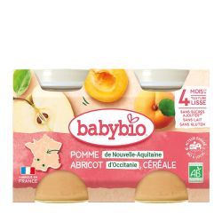 Fruits Pomme De Nouvelle-Aquitaine Abricot d'Occitanie Céréale - Petits pots 2x130g