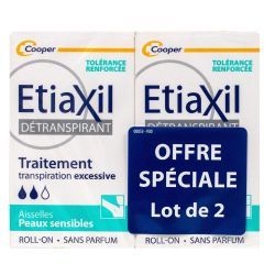 Etiaxil Détranspirant Aisselles Peaux Sensibles Roll-On - Lot de 2 x 15 ml