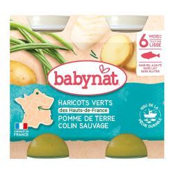 Babynat Haricots verts des Hauts-de-France Pomme de terre Colin Sauvage - 2x200g