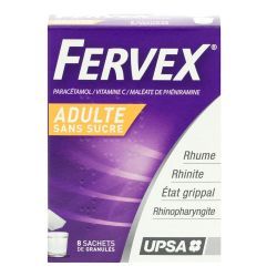 FERVEX SANS SUCRE, granulé pour solution buvable en sachet - 8 sachets