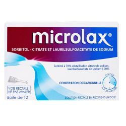 MICROLAX SORBITOL CITRATE ET LAURILSULFOACETATE DE SODIUM, solution rectale en récipient unidose - 12x5ml