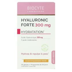 Biocyte Hyaluronic Forte 300 mg Anti-Âge - 30 Gélules + 1 Bracelet Offert