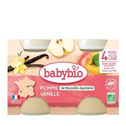 Babybio - Fruits Pomme de Nouvelle-Aquitaine Vanille - 2x130g