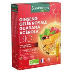 Ginseng Gelée Royale Guarana Acérola Bio - 20 ampoules