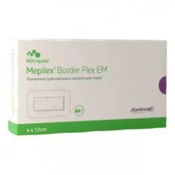 Mepilex Bord Flex Em Pansement hydrocellulaire - 6x12cm