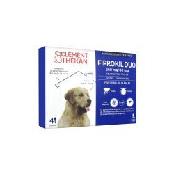 Clément Thékan Fiprokil Duo 268 mg/80 mg Chien 4 Pipettes