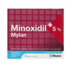 MINOXIDIL MYLAN 5 %, solution pour application cutanée - 3 x 60 ml