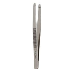 Pince à épiler inox mors rond - 8 cm