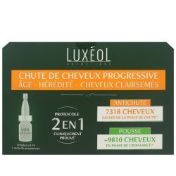 Luxéol Chute de cheveux progressive 2 en 1 lotion  - 14 fioles