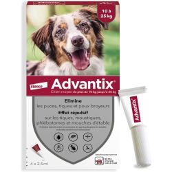 Advantix Chien Moyen entre 10 et 25 kg – 4 x 2,5 ml