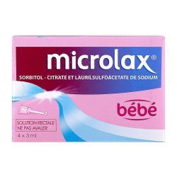 MICROLAX BEBE SORBITOL CITRATE ET LAURILSULFOACETATE DE SODIUM, solution rectale en récipient unidose - 4x3ml