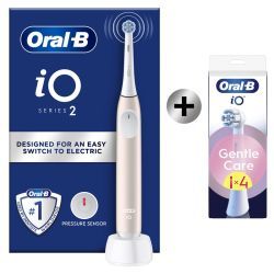 iO2 Brosse À Dents Électrique Rose Clair Avec Brossette + 4 Brossettes