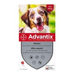 Advantix Chien moyen 10-25kg - 4 pipettes