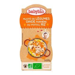 Bol Menu du Jour - Mijoté de Légumes, Dinde Fermière du Poitou & Riz, 2x200g