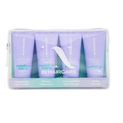 Trousse Travel N Go 4 Essentiels Format Voyage - Wash n’ Care 100 ml, Repair n’ Care 100 ml, Milk’In 100 ml, Curl n’ Go 100 ml