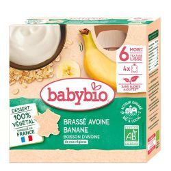 Desserts Végétaux Brassé Végétal Avoine Banane - Pack de 4 gourdes de 85g