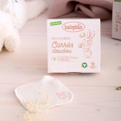 Babybio Recharge carrés doudou - 8 lingettes lavables en coton bio