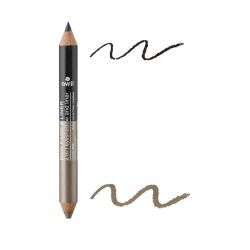 Avril Duo fard & liner Charbon/Grège nacré Certifié bio - 1 g