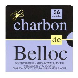 CHARBON DE BELLOC 125 mg,  plaquettes de 36 capsules molles