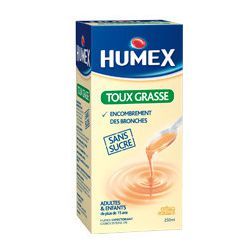 HUMEX 5% ADULTES EXPECTORANT SANS SUCRE, solution buvable édulcorée à la saccharine sodique - 250 ml